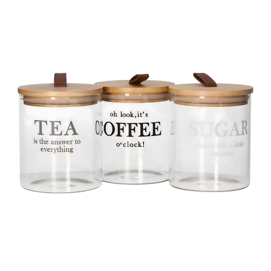 Glass Spice Jar Set - 3 Pcs